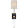 Lucia One Light Wall Sconce in Matte Black and Crystal (268|JN 2051MBK/CG-L)