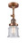 Franklin Restoration One Light Semi-Flush Mount in Antique Copper (405|201F-AC-G184S)