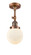 Franklin Restoration One Light Semi-Flush Mount in Antique Copper (405|201F-AC-G201-6)