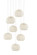 Piero Seven Light Pendant in White/Painted Silver (142|9000-0911)