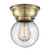 Franklin Restoration One Light Flush Mount in Antique Brass (405|623-1F-AB-G204-6)