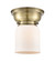 Franklin Restoration One Light Flush Mount in Antique Brass (405|623-1F-AB-G51)