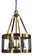 Pantheon Four Light Chandelier in Antique Brass with Matte Black (8|4664 AB/MBLACK)