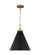 Wellfleet One Light Pendant in Midnight Black and Burnished Brass (454|CP1271MBKBBS)