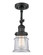 Franklin Restoration One Light Semi-Flush Mount in Matte Black (405|201F-BK-G182S)