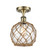 Ballston One Light Semi-Flush Mount in Antique Brass (405|516-1C-AB-G122-8RB)