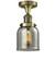 Franklin Restoration One Light Semi-Flush Mount in Antique Brass (405|517-1CH-AB-G53)