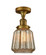 Franklin Restoration One Light Semi-Flush Mount in Brushed Brass (405|517-1CH-BB-G146)