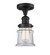 Franklin Restoration One Light Semi-Flush Mount in Matte Black (405|517-1CH-BK-G182S)