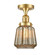 Franklin Restoration One Light Semi-Flush Mount in Satin Gold (405|517-1CH-SG-G146)