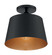 Motif One Light Semi Flush Mount in Black / Gold Accents (72|60-7332)