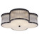Basil Three Light Flush Mount in Gun Metal and Clear Glass Rods (268|AH 4015GM/CG-FG)
