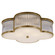 Basil Three Light Flush Mount in Natural Brass with Clear Glass (268|AH 4015NB/CG-FG)