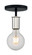 Ryder One Light Semi Flush Mount in Black / Polished Nickel (72|60-7353)