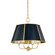 Cambridge Four Light Chandelier in Aged Brass/Darkest Blue (70|MDS120-AGB/DBL)