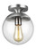 Leo - Hanging Globe One Light Wall / Ceiling Semi-Flush Mount in Satin Aluminum (454|7501801-04)