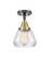 Caden One Light Semi-Flush Mount in Black Antique Brass (405|447-1C-BAB-G172)