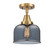 Caden LED Semi-Flush Mount in Brushed Brass (405|447-1C-BB-G73-LED)