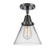 Caden One Light Flush Mount in Matte Black (405|447-1C-BK-G42)