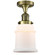 Franklin Restoration One Light Semi-Flush Mount in Antique Brass (405|517-1CH-AB-G181)