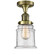 Franklin Restoration One Light Semi-Flush Mount in Antique Brass (405|517-1CH-AB-G184)