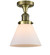 Franklin Restoration LED Semi-Flush Mount in Antique Brass (405|517-1CH-AB-G41-LED)