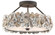 Oyster Shell Three Light Semi-Flush Mount in Natural/Textured Bronze/White (142|9000-0265)