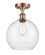 Ballston One Light Semi-Flush Mount in Antique Copper (405|516-1C-AC-G124-10)
