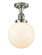 Franklin Restoration One Light Semi-Flush Mount in Polished Nickel (405|517-1CH-PN-G201-8)