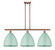 Ballston Three Light Island Pendant in Antique Copper (405|516-3I-AC-MBD-12-SF)