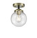 Nouveau LED Semi-Flush Mount in Black Antique Brass (405|284-1C-BAB-G202-6-LED)