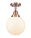 Caden One Light Semi-Flush Mount in Antique Copper (405|447-1C-AC-G201-8)