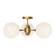 Nouveau Three Light Semi-Flush Mount in Aged Gold/Opal Matte Glass (452|SF505326AGOP)