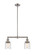 Franklin Restoration Two Light Island Pendant in Brushed Satin Nickel (405|209-SN-G513)