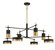 Ashor LED Chandelier in Matte Black with Warm Brass Accents (51|1-1637-8-143)