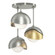 Brooklyn Brooklyn 3-Light Double Shade Semi-Flush in Sterling (39|121374-SKT-85-86-GG0711)