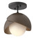 Brooklyn Brooklyn 1-Light Double Shade Semi-Flush in Black (39|121377-SKT-10-05-GG0711)