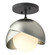 Brooklyn Brooklyn 1-Light Double Shade Semi-Flush in Black (39|121377-SKT-10-85-GG0711)