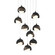 Brooklyn Brooklyn 9-Light Double Shade Pendant in Black (39|131105-SKT-LONG-10-05-GG0711)