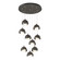 Brooklyn Brooklyn 9-Light Double Shade Pendant in Dark Smoke (39|131105-SKT-STND-07-07-GG0711)