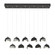 Brooklyn Brooklyn 10-Light Double Shade Pendant in Black (39|131205-SKT-STND-10-82-GG0711)