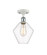 Ballston One Light Semi-Flush Mount in White Polished Chrome (405|516-1C-WPC-G652-8)