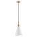 Tango One Light Pendant in Matte White / Burnished Brass (72|60-7477)