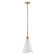Tango One Light Pendant in Matte White / Burnished Brass (72|60-7471)