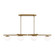 Lune Six Light Linear Chandelier in Burnished Brass (454|EC1276BBS)