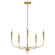 Vela Five Light Chandelier in Satin Brass (16|24815SBR)