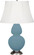 Double Gourd One Light Table Lamp in Matte Steel Blue Glazed Ceramic w/Antique Silver (165|MOB58)