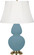 Double Gourd One Light Table Lamp in Matte Steel Blue Glazed Ceramic w/Antique Brass (165|MOB54)