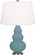 Small Triple Gourd One Light Accent Lamp in Matte Steel Blue Glazed Ceramic w/Antique Silver (165|MOB32)