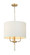 Secret Agent Three Light Pendant in Painted Gold/White Leather (137|368P03GOW)